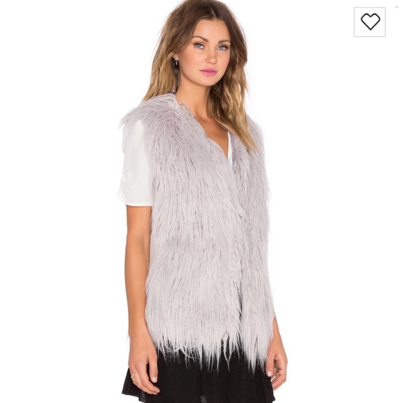 J.O.A. Faux Fur Vest in Grey - Picture 3 of 6