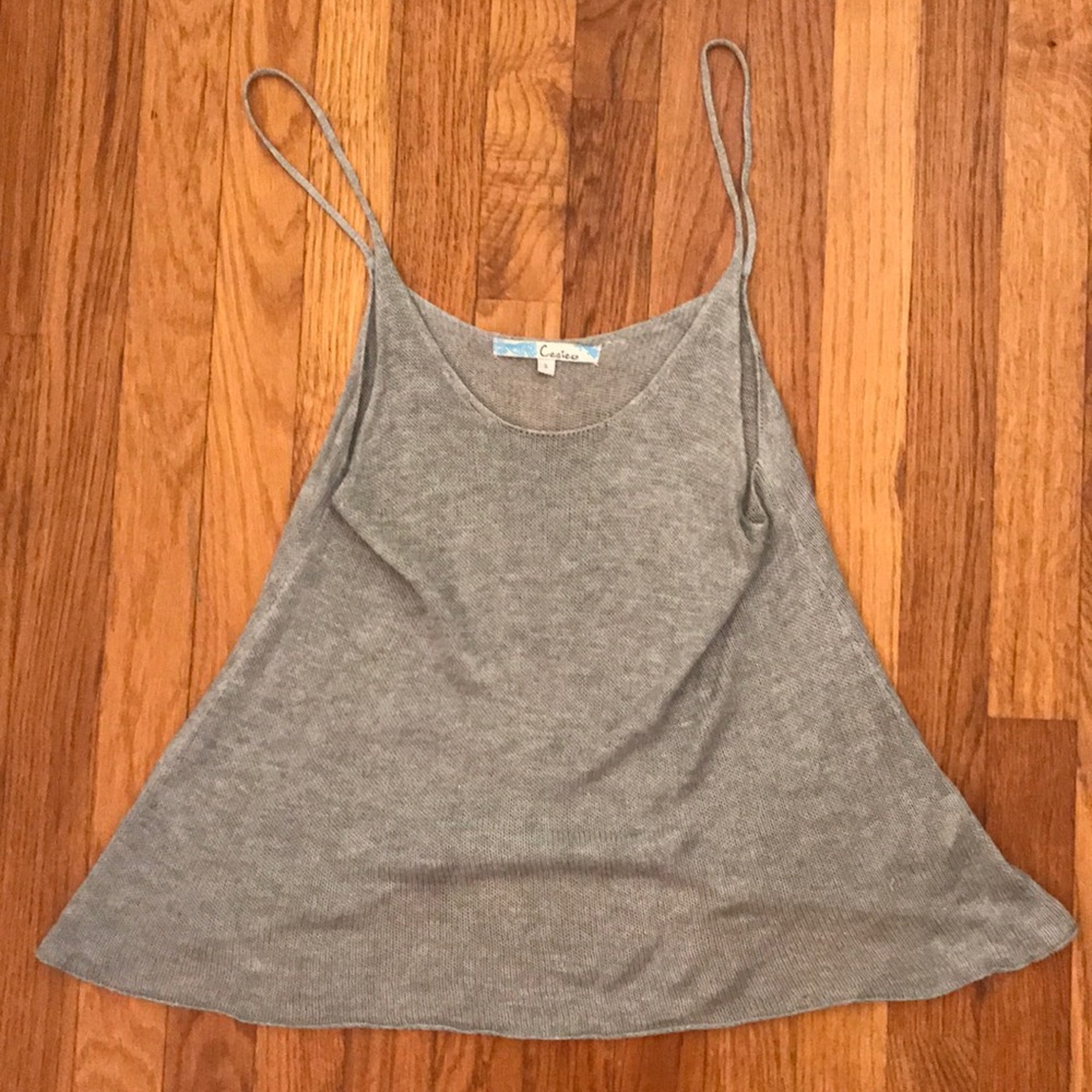 Gray knit top