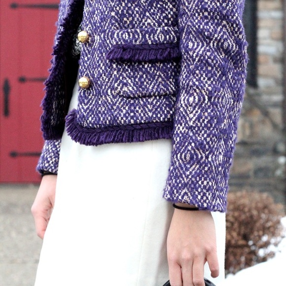 J.Crew Lady Jacket in Corkscrew Tweed in Red - Picture 3 of 8