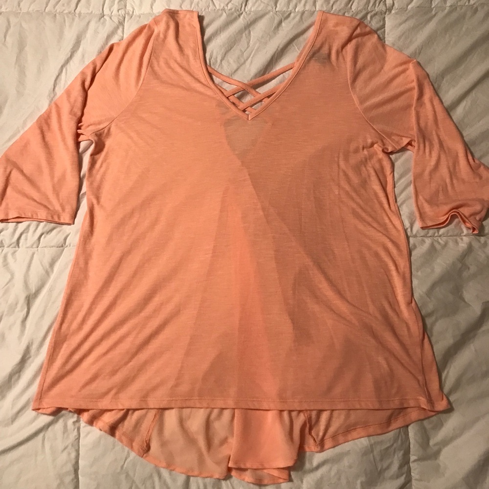 Torrid Size 2X Light Pink 3/4 Sleeve Shirt 🖤 New