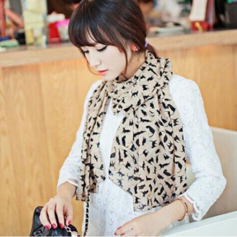 Meowingtons Chiffon Cat Scarf/Mask NWT