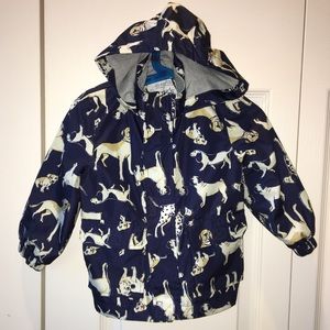 Boys Carters navy blue with dog print rain jacket
