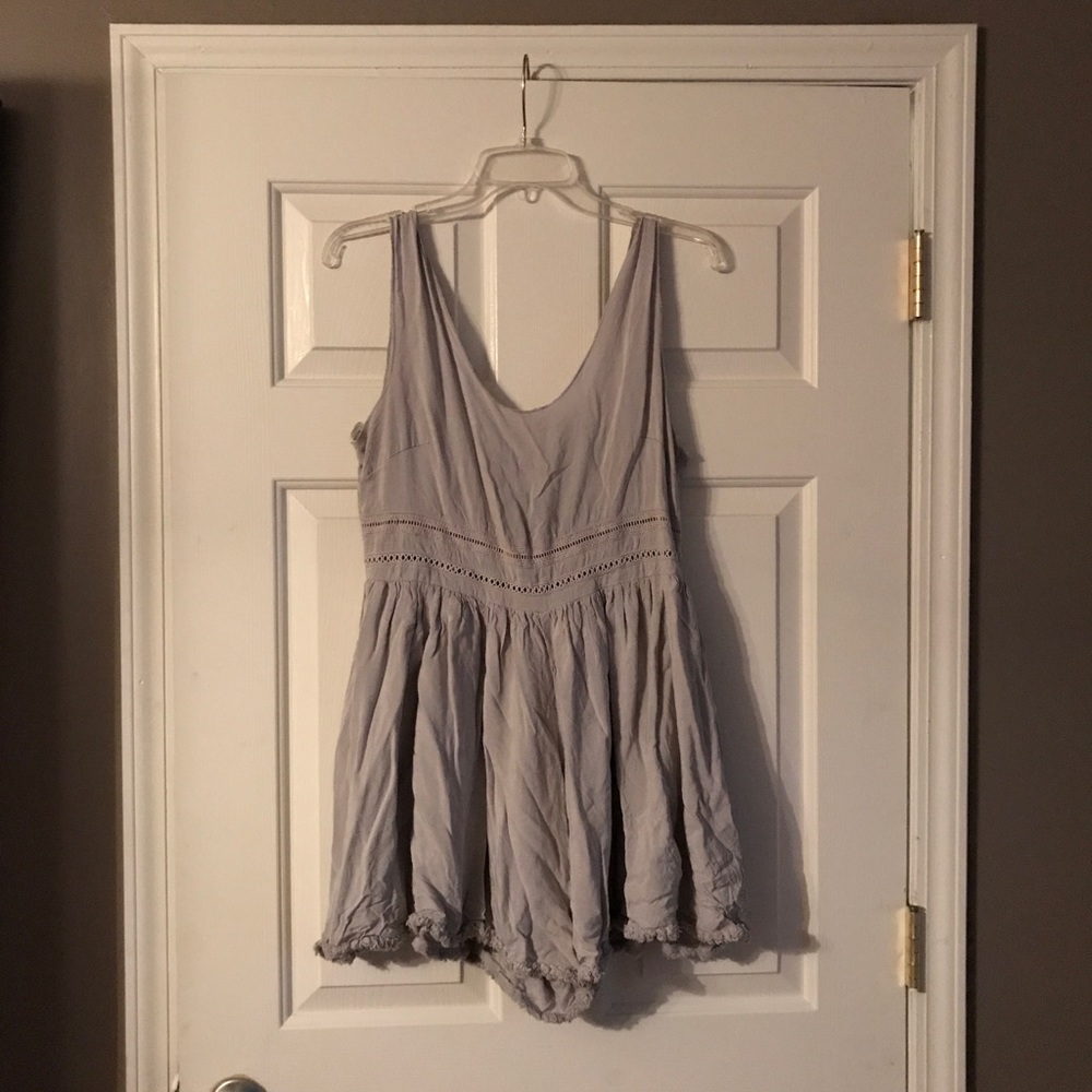 Gray scoop back romper