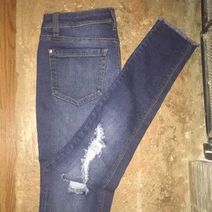Medium Wash Destroyed Denim