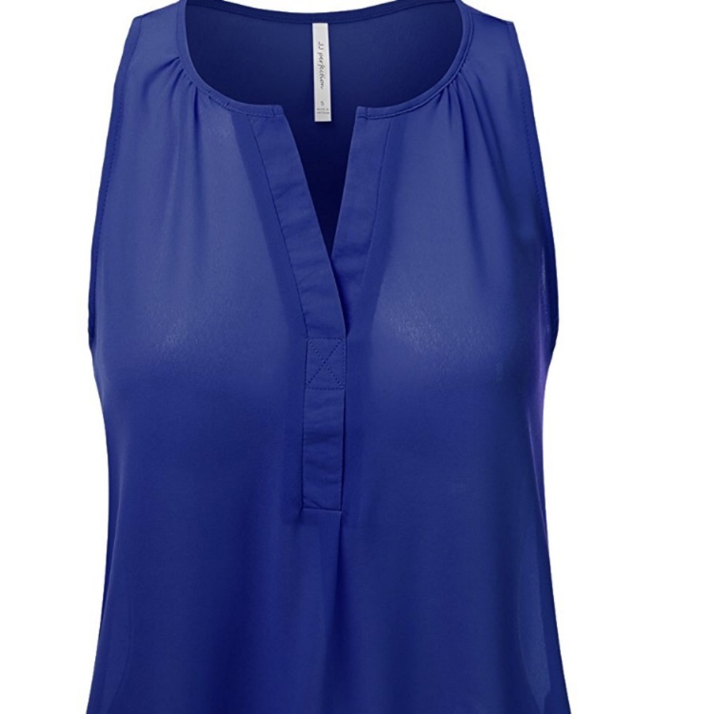 Sheer blue top