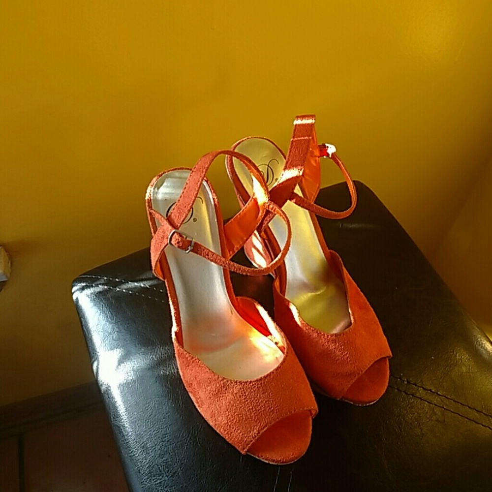 Orange & Tan Wedges