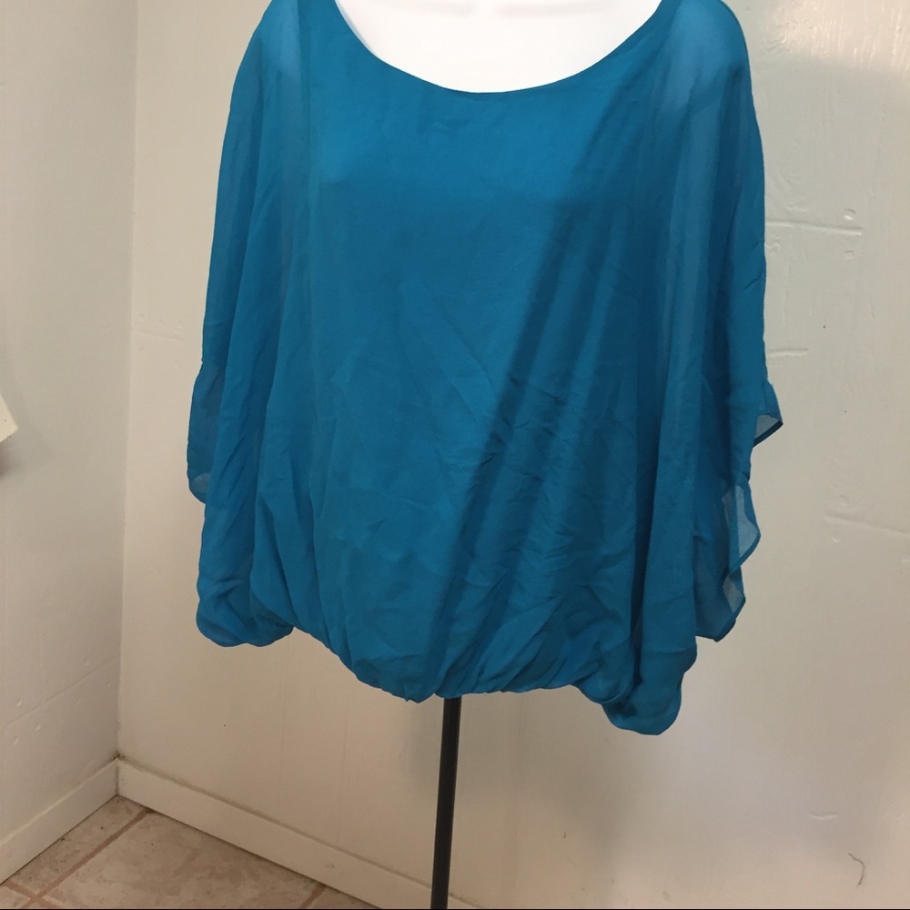 Alice + Olivia 100% silk Turquoise Blouse