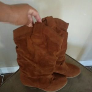 Rust Color slouch boots.