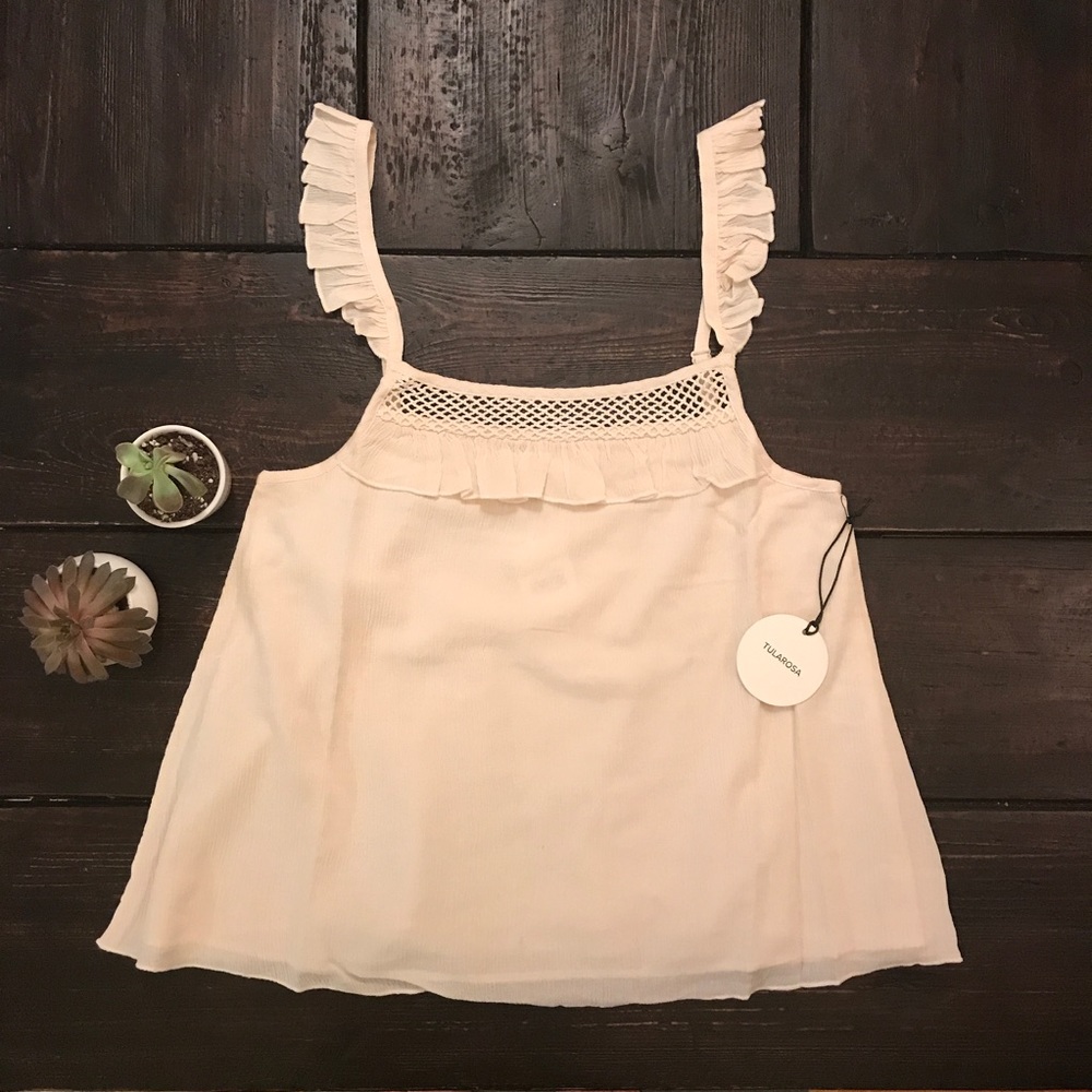Tularosa Sparrow Ruffle Tank in Creme NWT