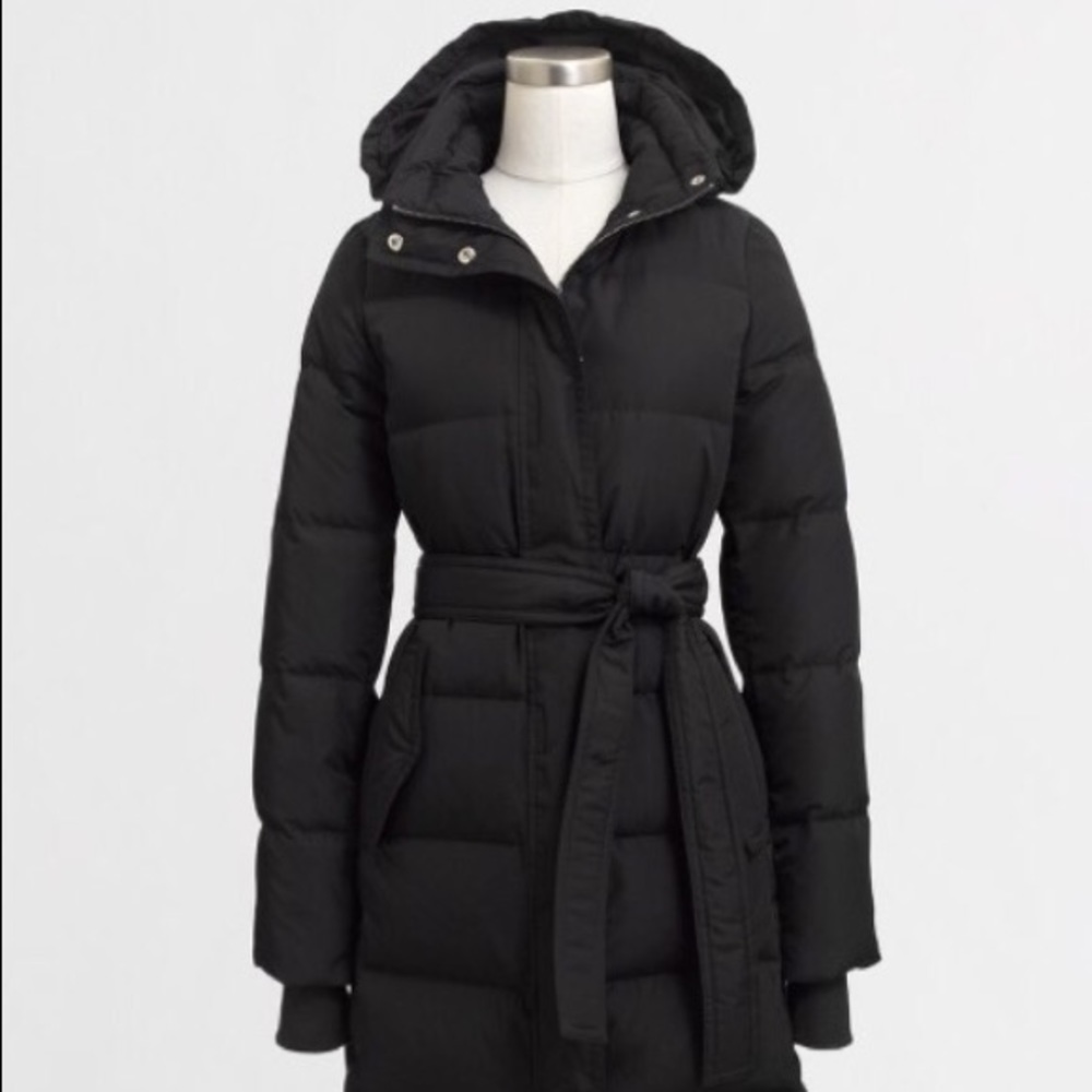 J.Crew Factory Long belted Puffer Jacket
