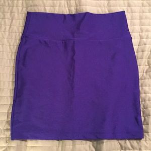 Purple spandex mini skirt