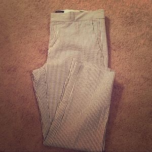 Banana Republic Gray and White Seersucker Pants