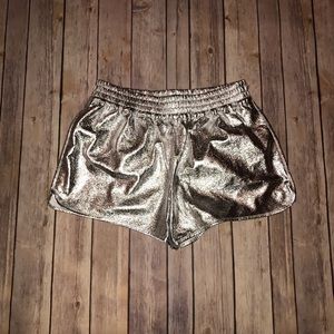 Silver metallic shorts