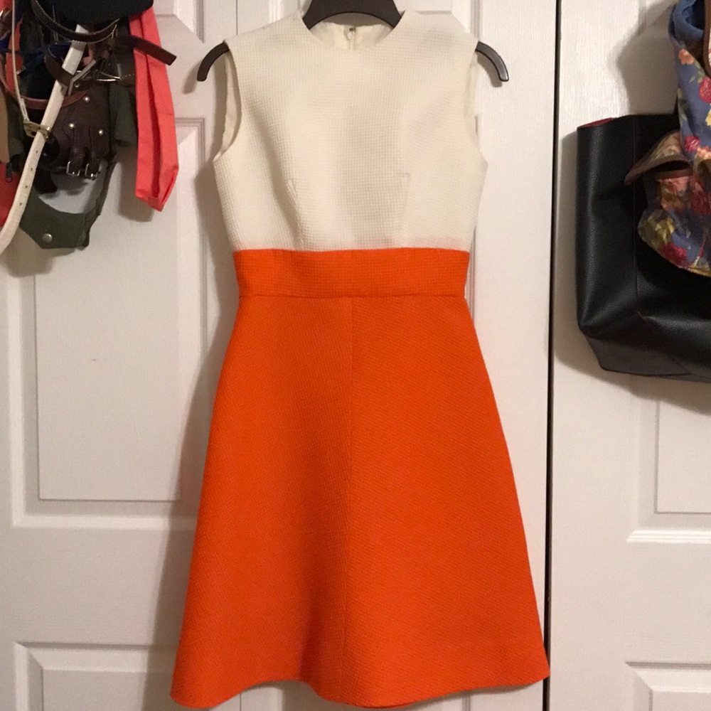 Real vintage 1960s Fit & flare dress orange white
