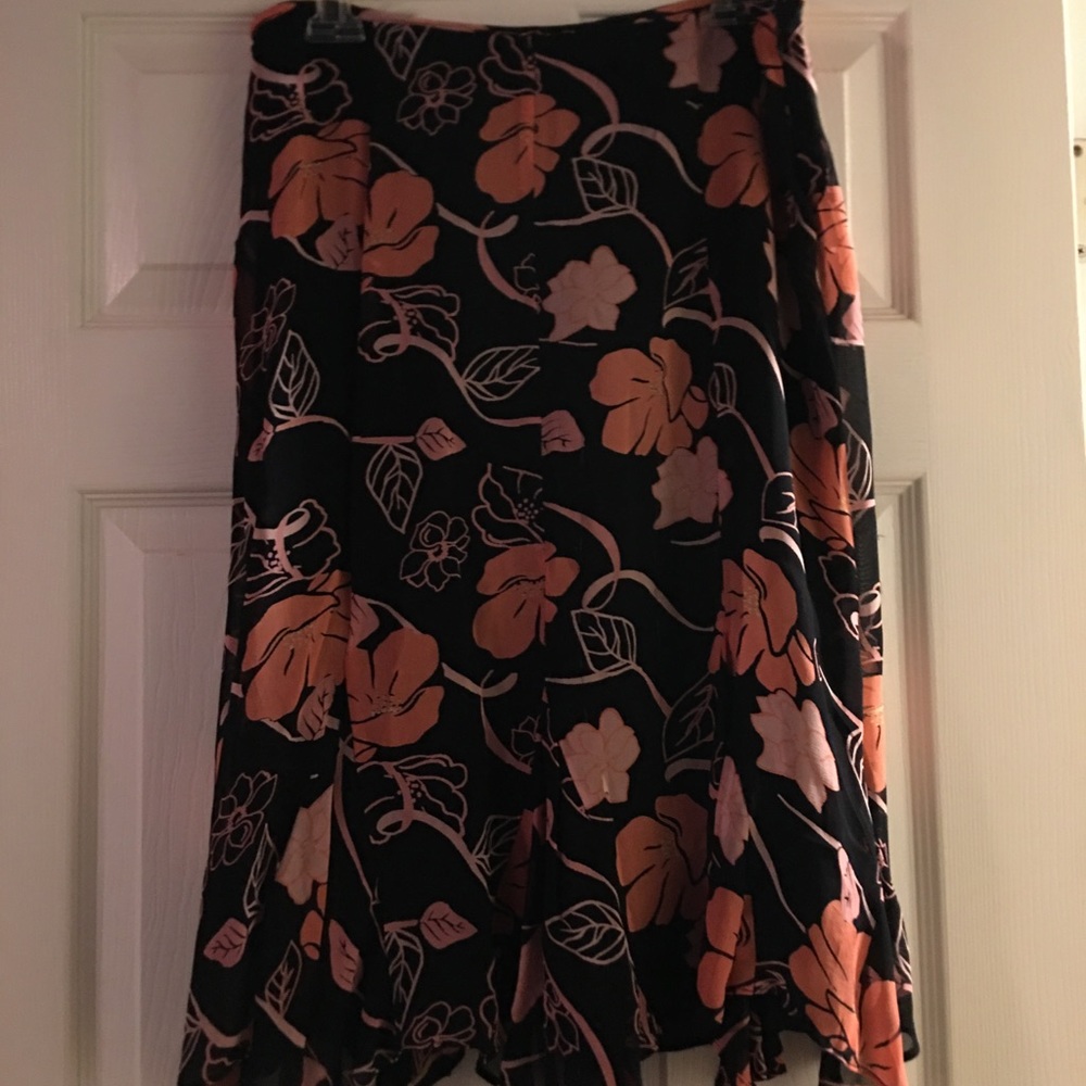 Black and Pink Floral Skirt