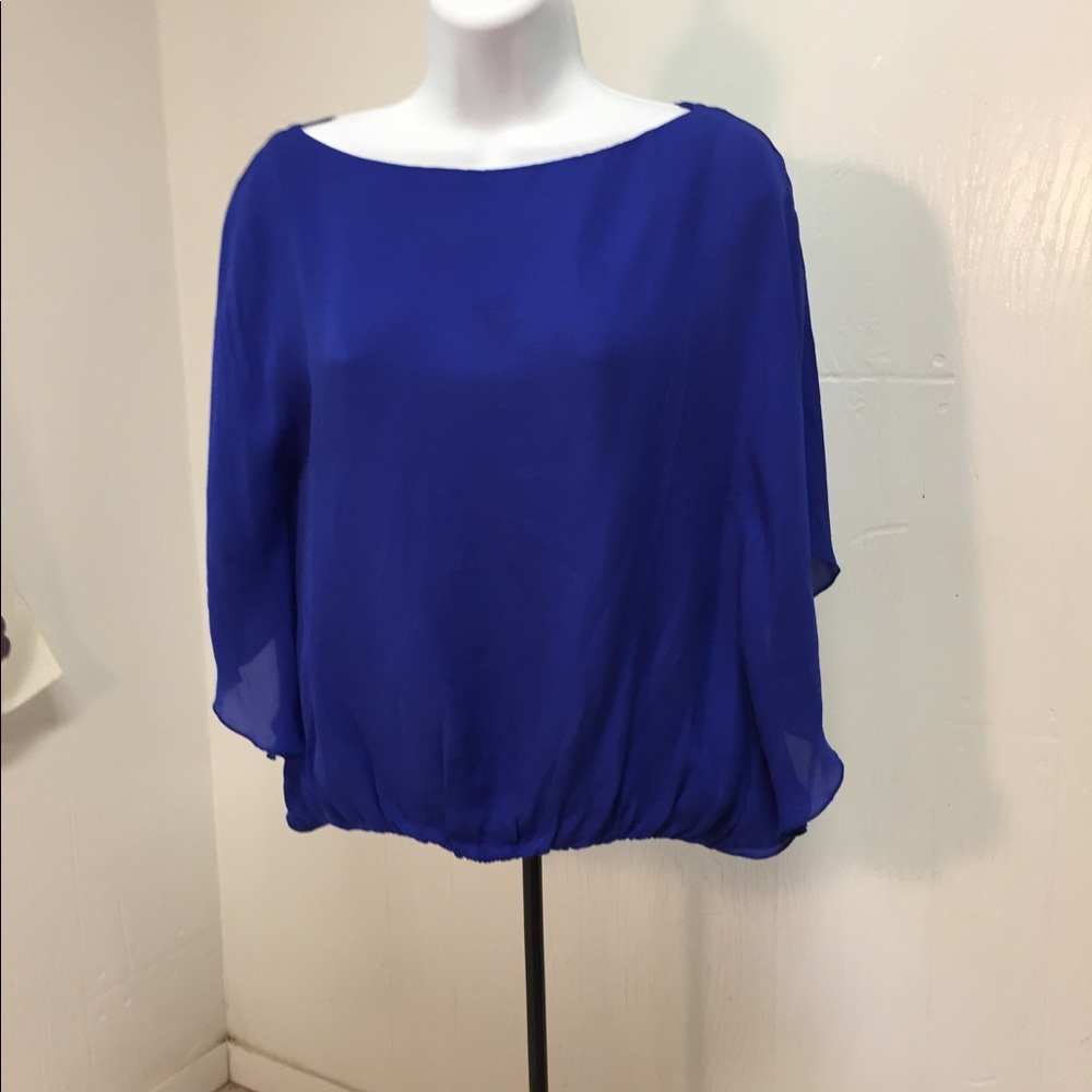 Alice + Olivia Ladies Blue Butterfly Sleeve Blouse