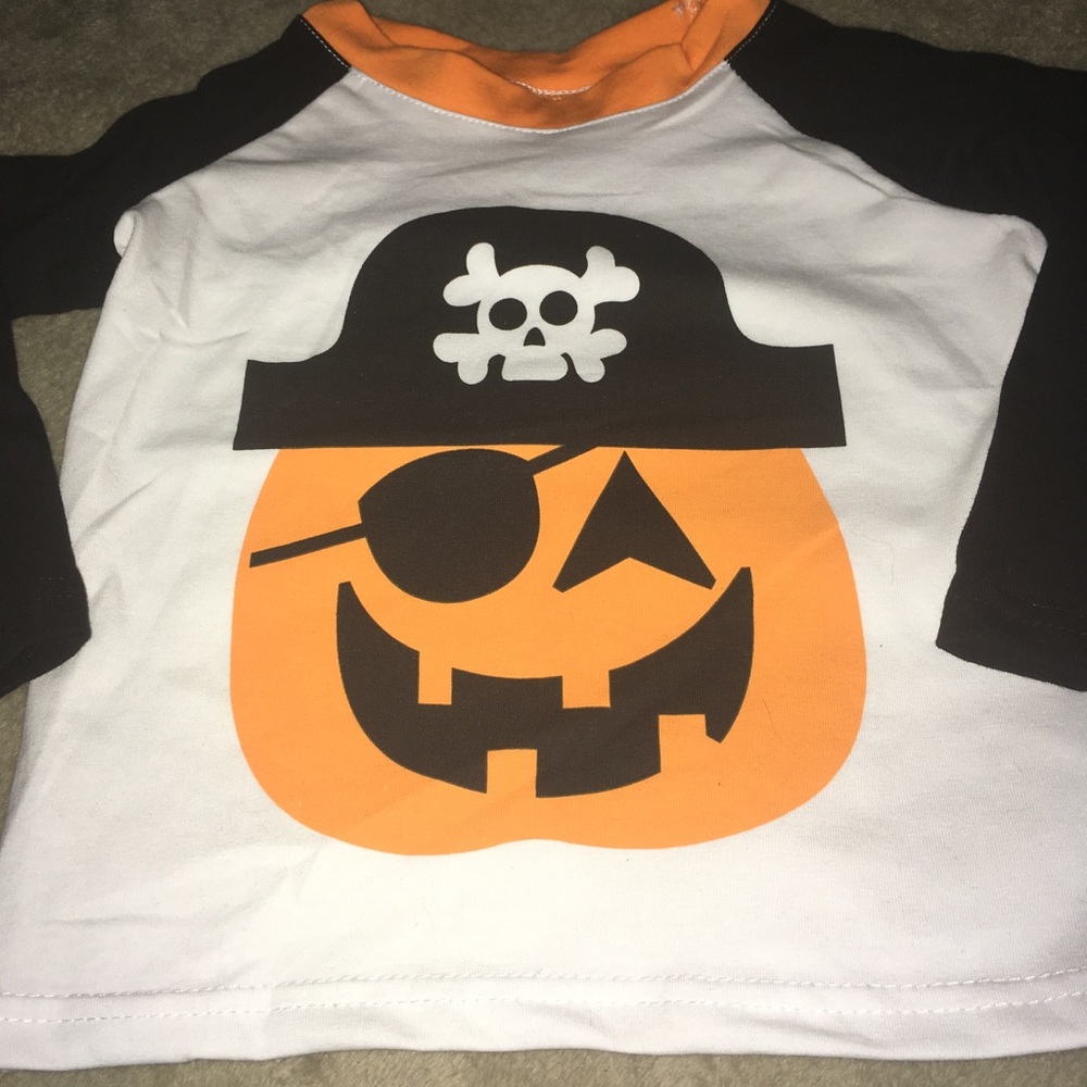 Raglan pirate jack o lantern shirt