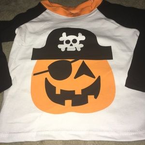 Raglan pirate jack o lantern shirt