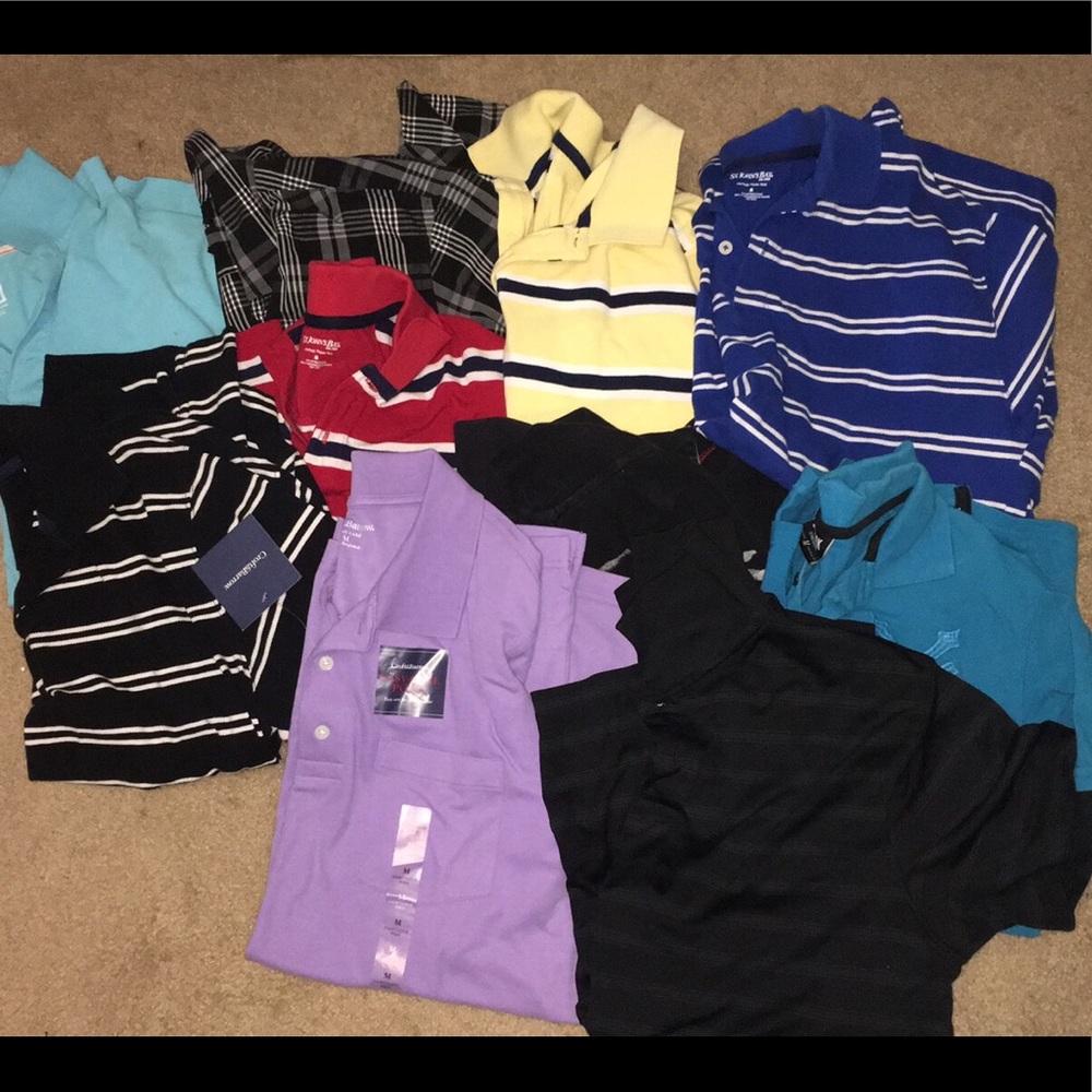Men's size medium dress shirt + polo bundle