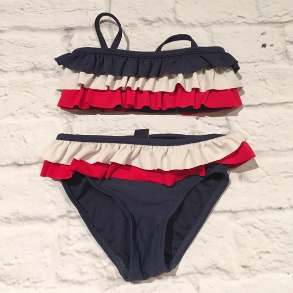 NWT Baby GAP Navy Red White Polka Dot Flower Tankini Swimsuit U Pick Size NEW