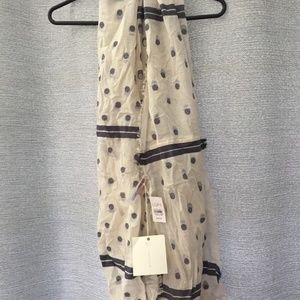 Ann Taylor Loft Navy Dot Stripe Infinity Scarf