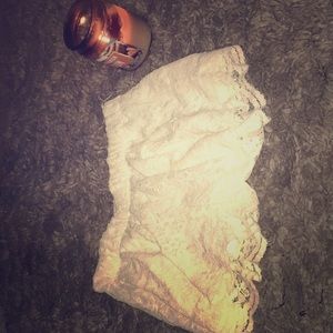 Laced white/cream shorts