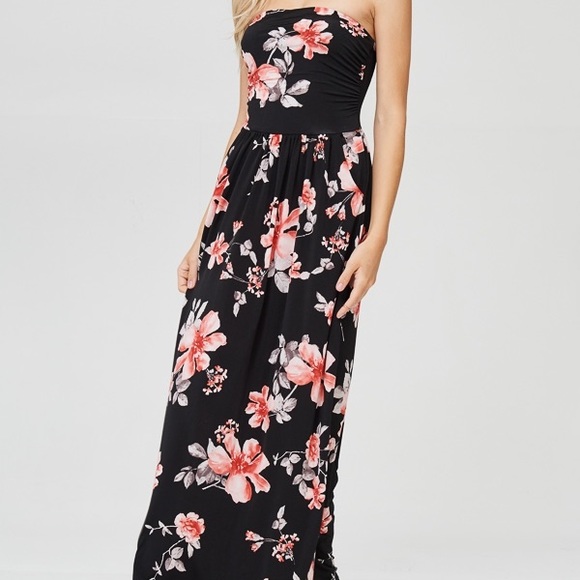 Strapless floral dress - Picture 3 of 6