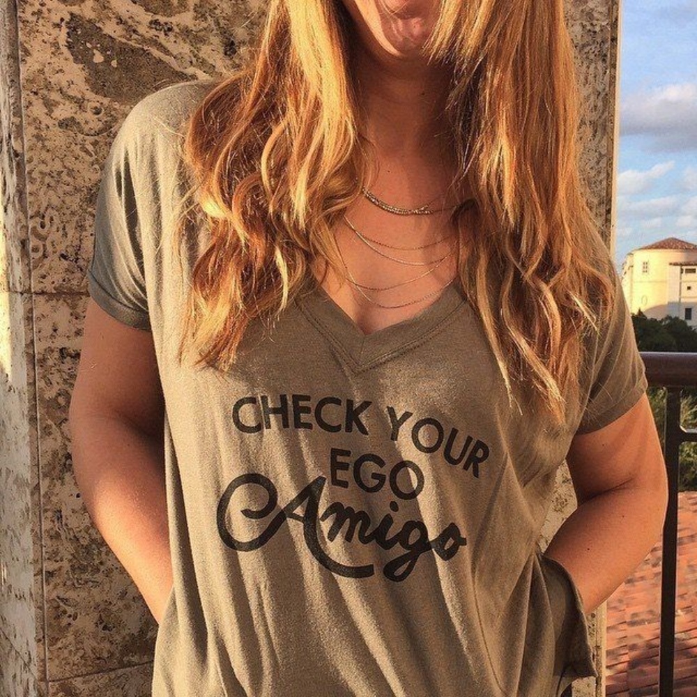 Check your ego amigo flowy t shirt
