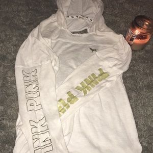 Pink light weight long sleeve backless shirt