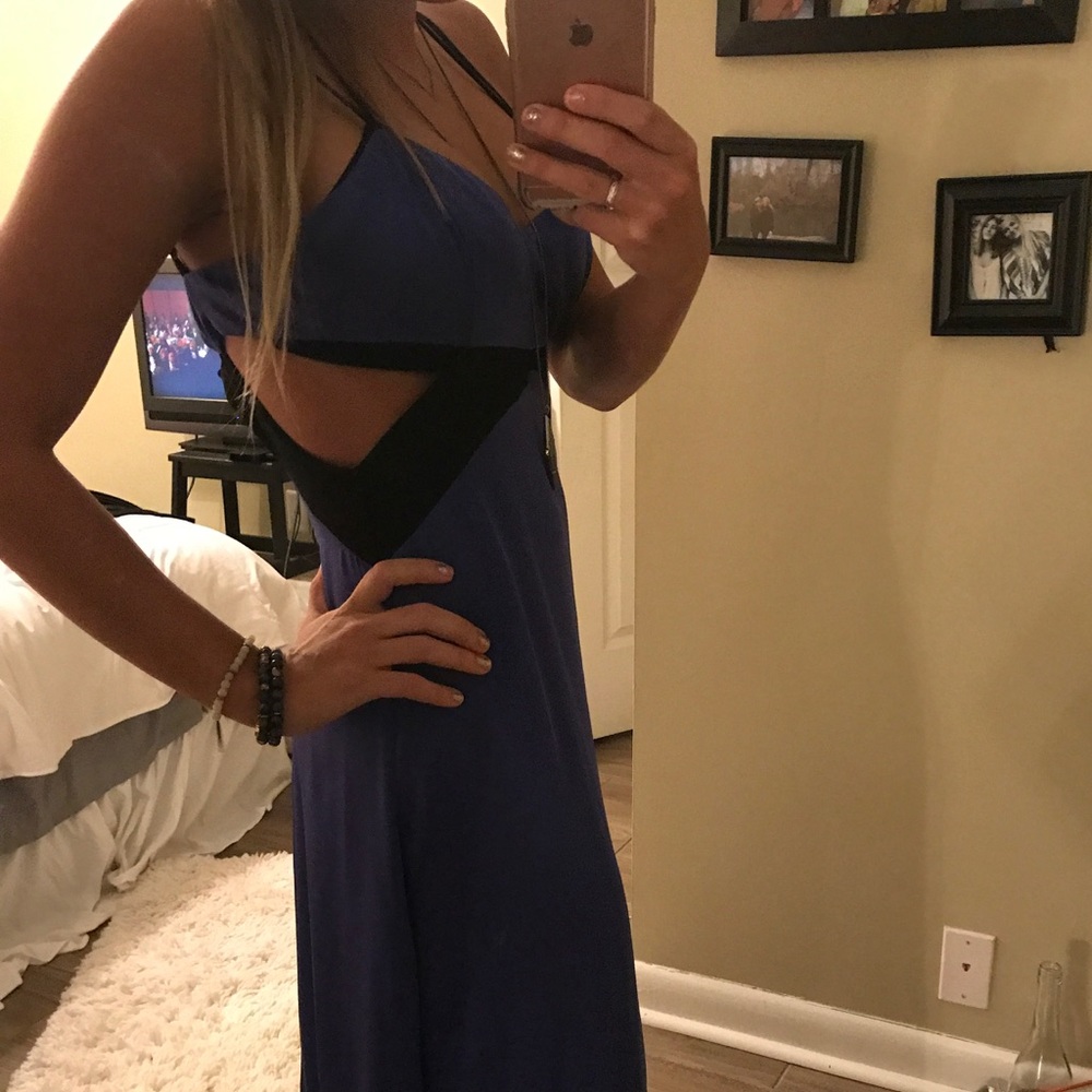 Urban outfitters silky maxi dress with cutaways