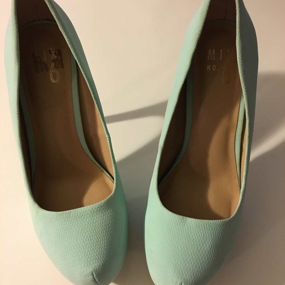 Mint green heels