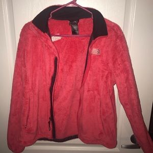 Fuzzy Fleece Coral north face jacket