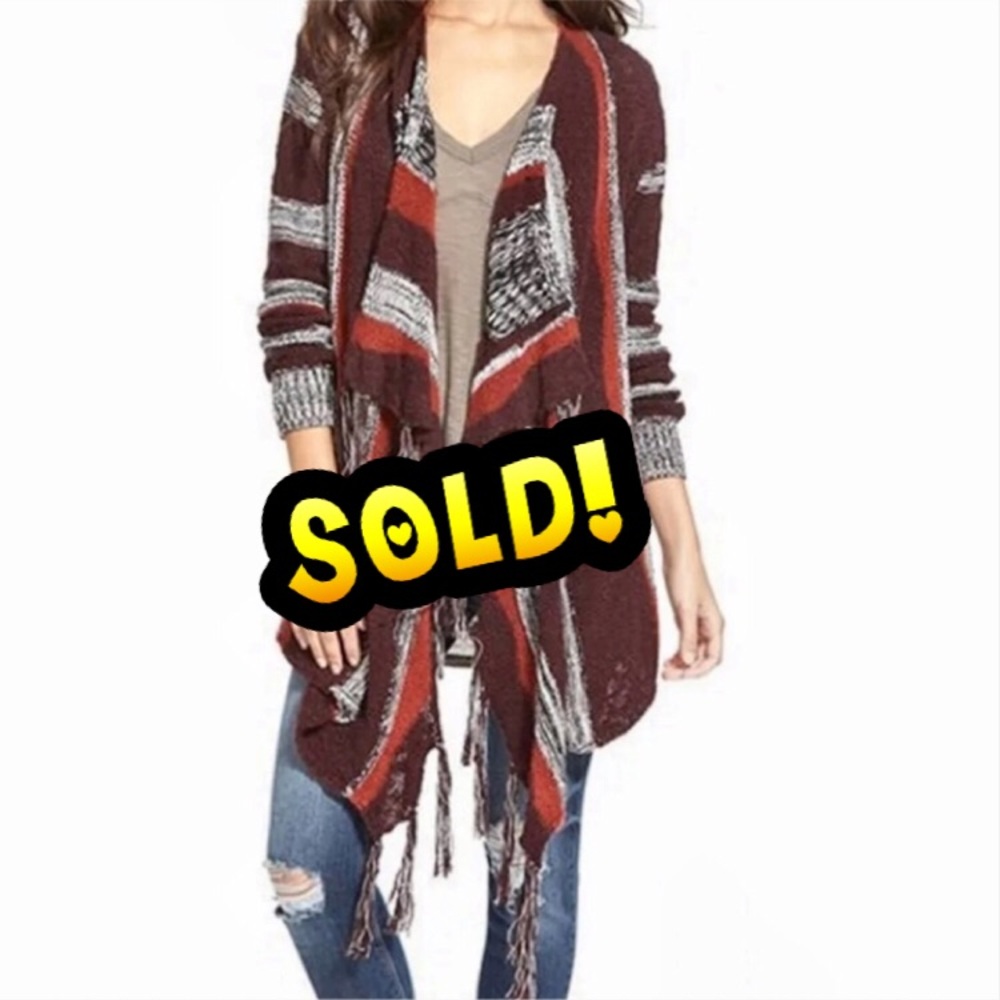 ๐HP 9/28๐ Fringed Open Cardigan Sweater! NEW! - Picture 1 of 3