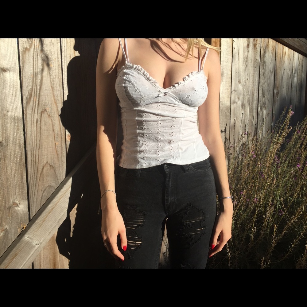 White Detailed Tank Top