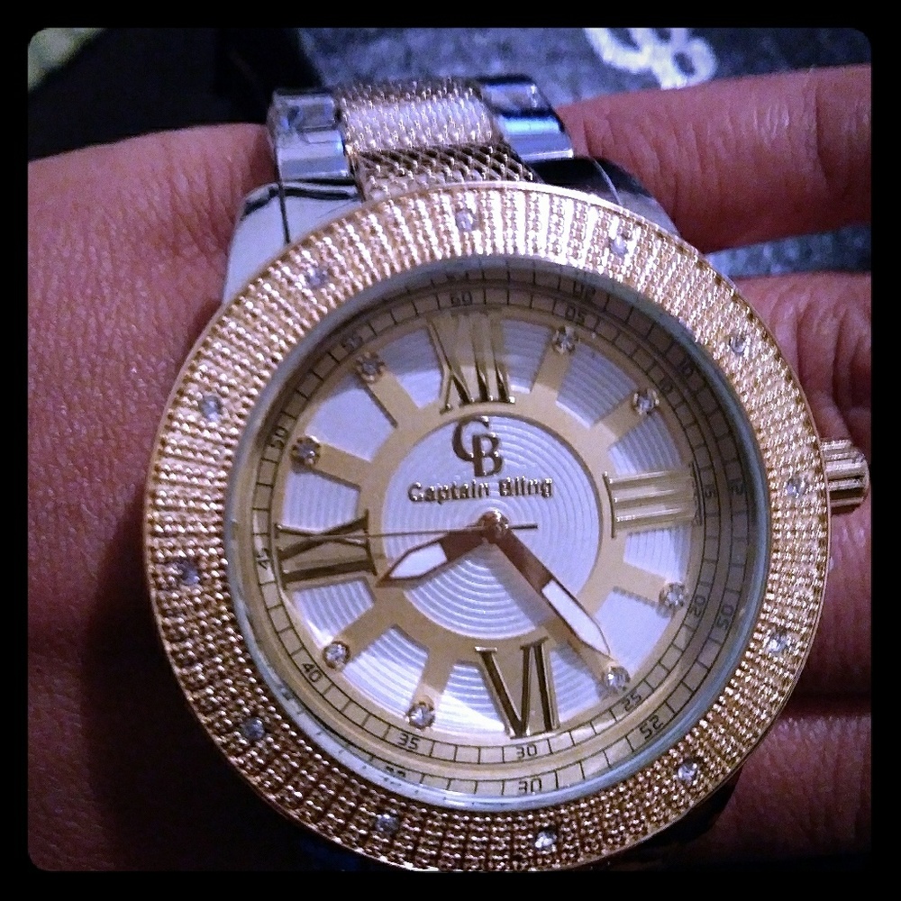 Captain Bling 2 Tone Watch NWOT