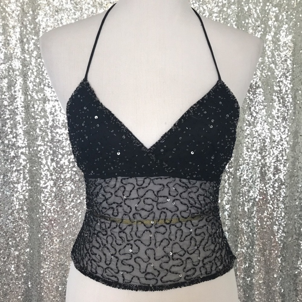 Black sequin tank top