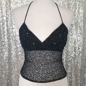Black sequin tank top