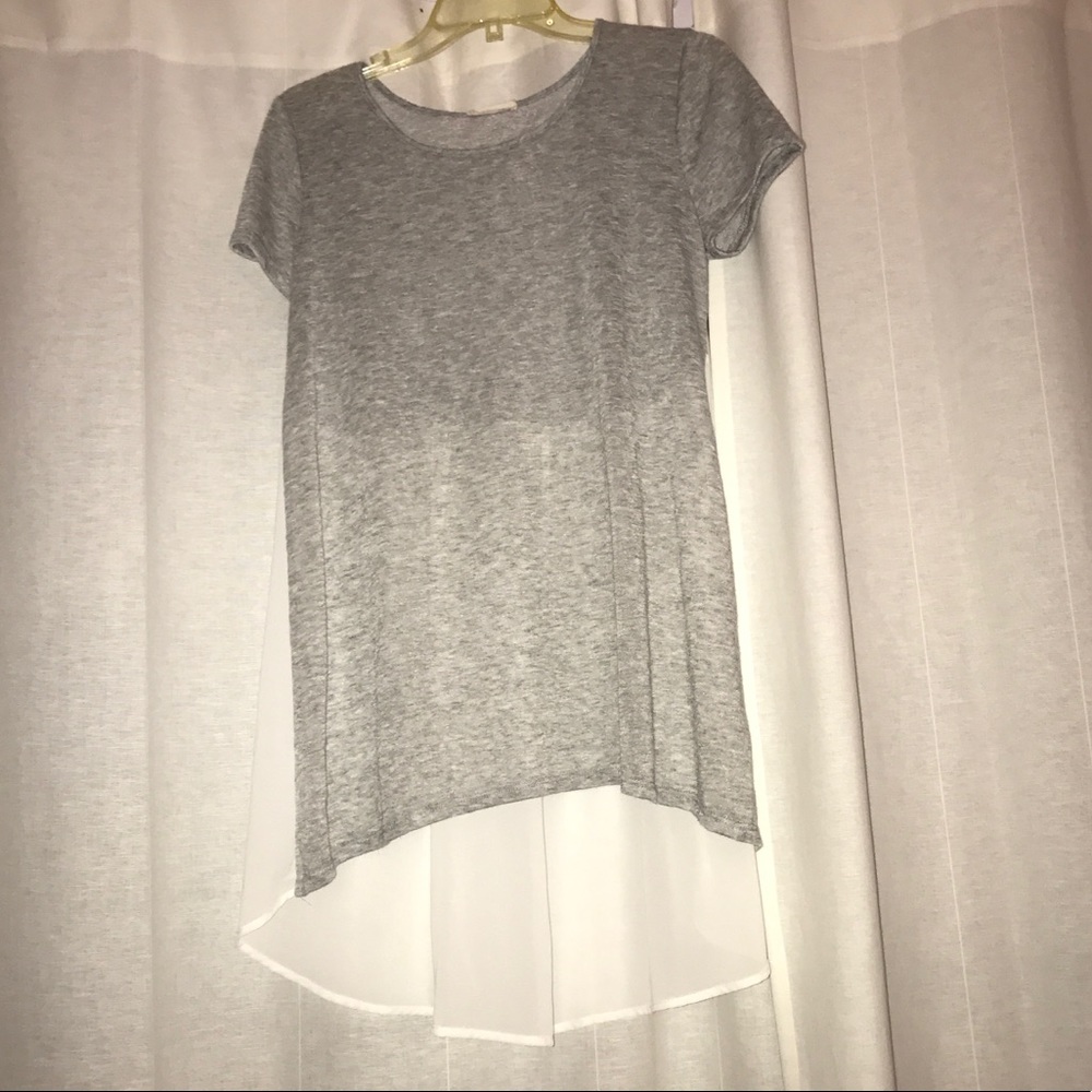 Grey top with sheer back