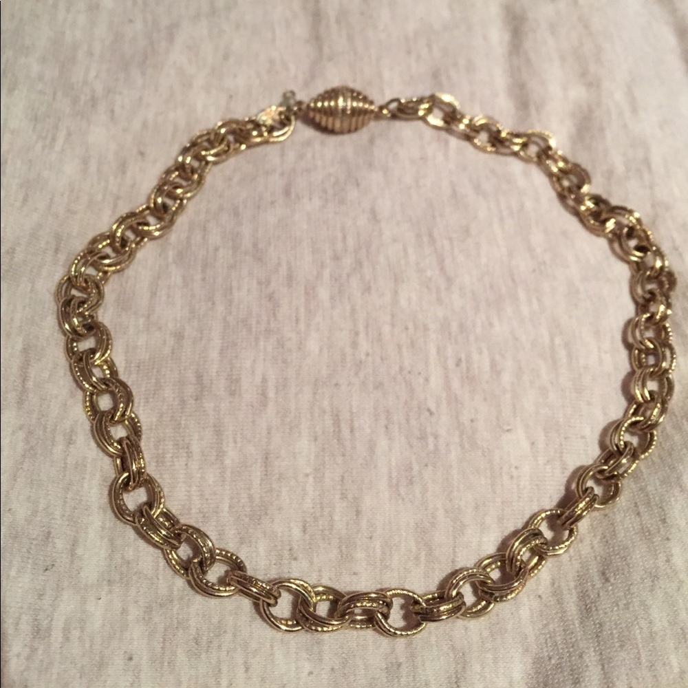 Vintage gold chain link necklace
