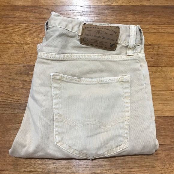 American eagle Khaki denim slim straight leg jeans - Picture 1 of 7
