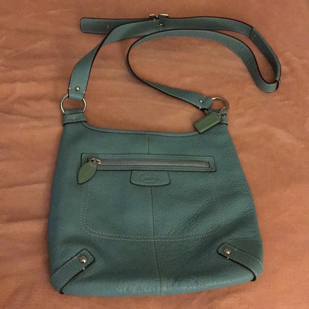 Turquoise Coach Leather Crossbody