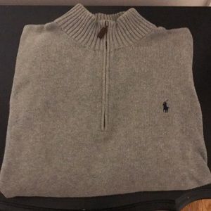 Men's polo half zip pullover sweater XL