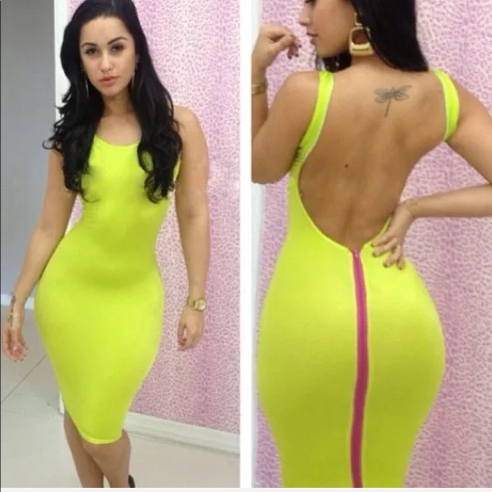 BRAND NEW TIGHT SEXY HOT YELLOW MIDI DRESS!! 💛✔️