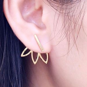 NEVER WORN gold lotus flower earrings