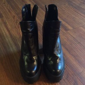 Platform pleather boots from dollskill.com