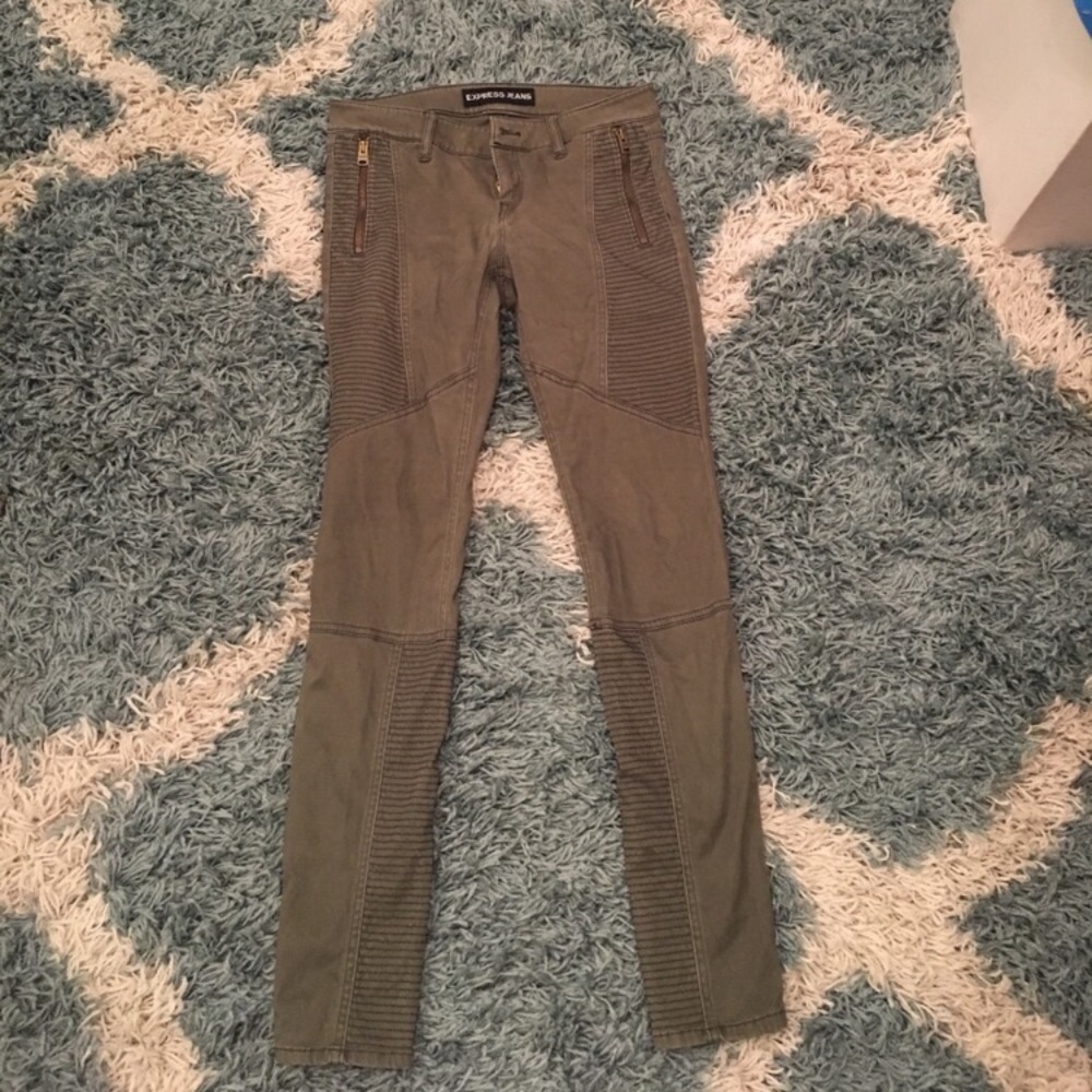 Olive green Moto jeggings