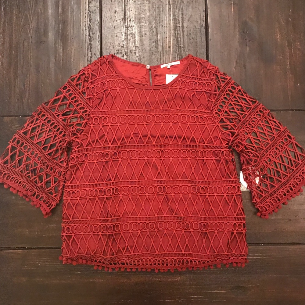 Tularosa Cannes Elbow Sleeve Lace Blouse NWT Small