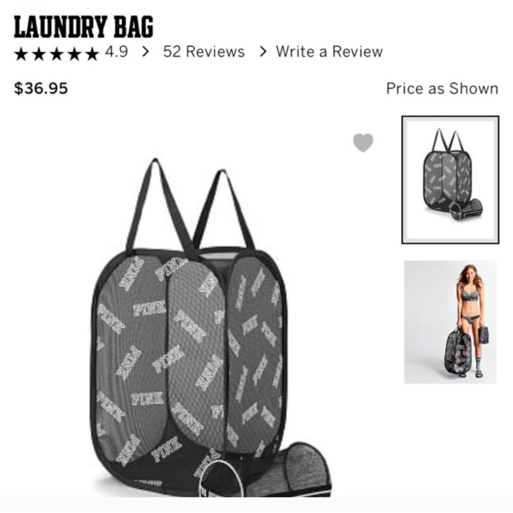 Brand new pink hamper & intimates bag