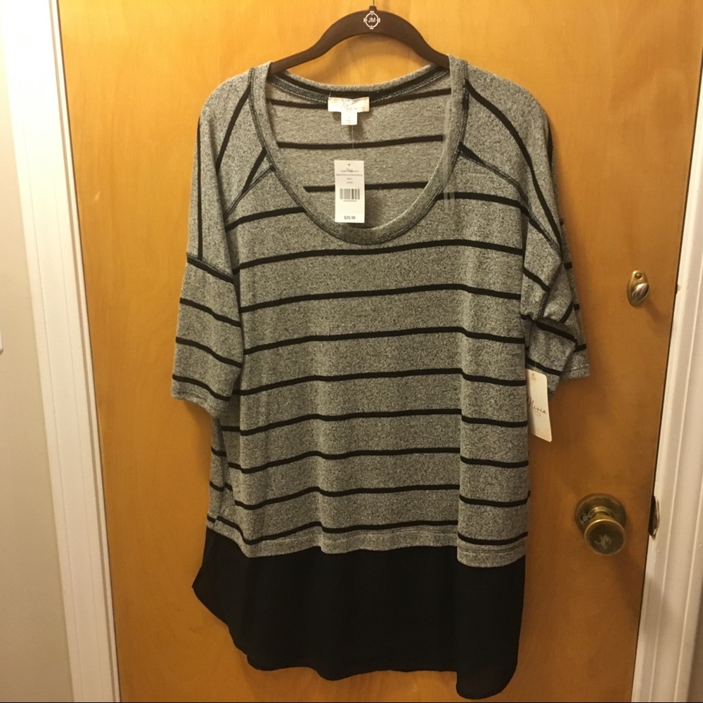 Grey and black short sleeve tunic BNWT sz L