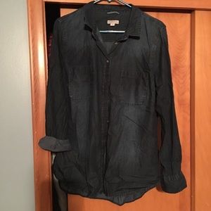 Denim long sleeve button up worn once